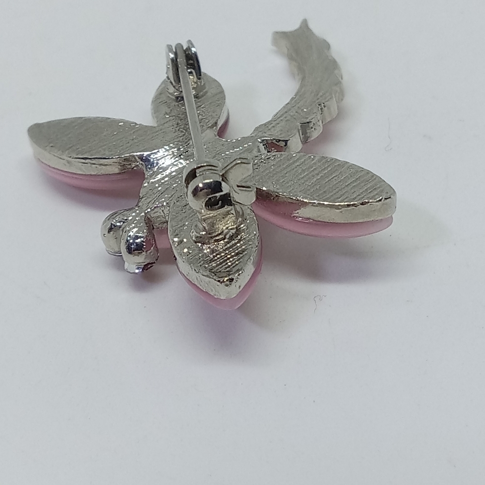* pink cats eye glass dragonfly pin brooch - Picture 4 of 4
